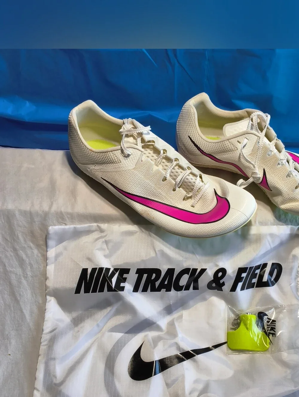 Nike Zoom Rival Sprint Track Spikes DC8753-101 Sail Hyper Pink Mens Size 14 New